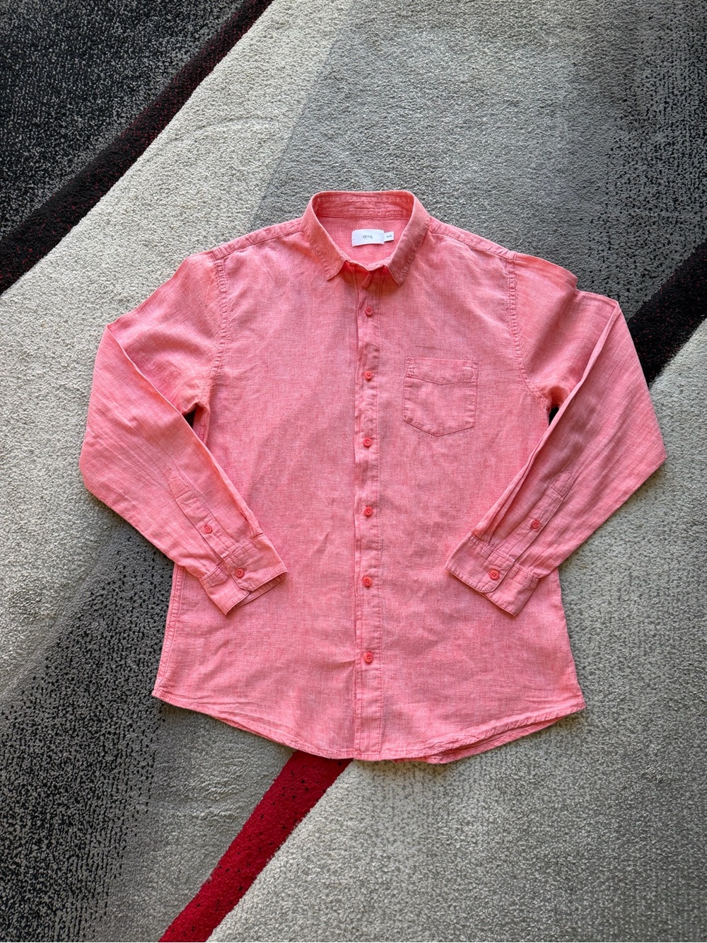 Onia Coral Linen Blend Button Front Shirt